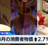 8月の消費者物価↑2.7％　3カ月連続で伸び縮小【WBS】
